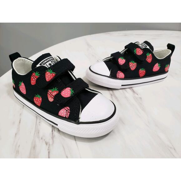 NEW EASY ON / OFF - Converse CTAS 2V OX Strawberry Toddler Baby Size 7 Sneakers - Picture 8 of 8